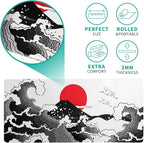 Japanese Red and Black Wave Gaming Mouse Pad Extended Large Mouse Mat Desk Pad - Image 5