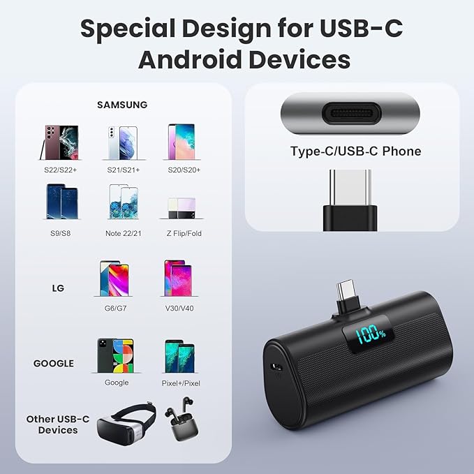 Portable Charger for iPhone 16/15 Series, 5200mAh PD USB C Power Bank Built-in - Image 5