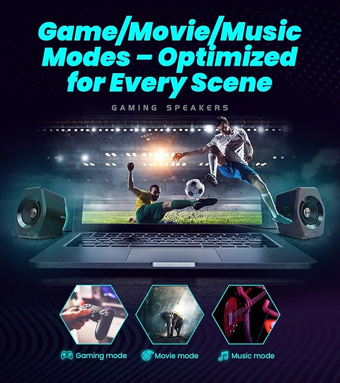 Edifier Hecate RGB Gaming Speakers, 32W Peak Power, Game/Movie/Music Modes - Image 5