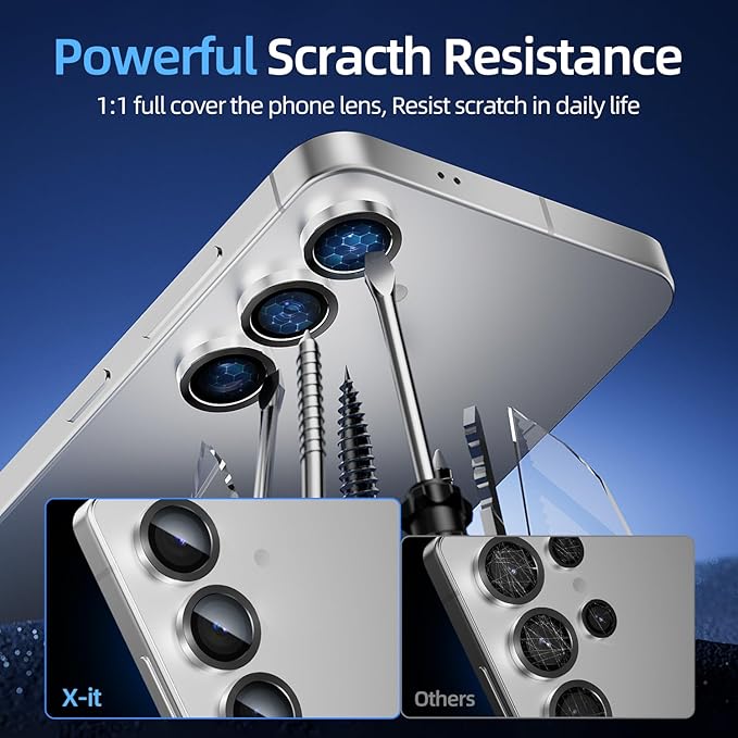 X-it Camera Lens Protector for Samsung S25 Plus, 9H Tempered Glass, Independent - Image 3