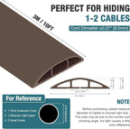 Floor Cord Cover, Cable Protector, 0.63W x 0.31H inches, Wire Cover - Image 5