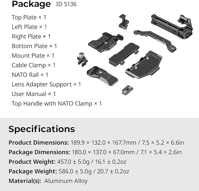 SmallRig Cage Kit for Canon C80, Modular Design - Image 8