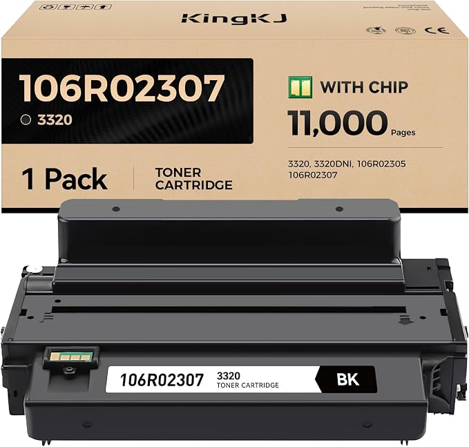 Phaser 3320 Black High Capacity Toner Cartridge 106R02307 Black 1-Pack by KingKJInkToner
