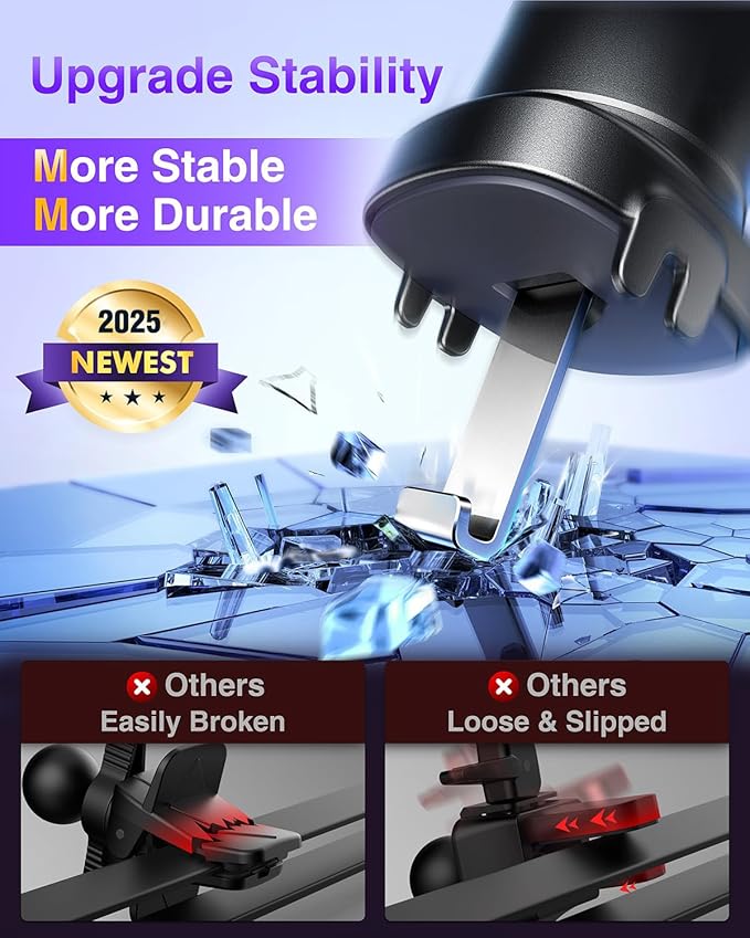 VANMASS Car Phone Holder Mount 2025 Upgraded Car Vent Phone Mount Clip - Image 2