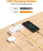 TESSAN 5 FT White Extension Cord, 900J Surge Protector Small Power Strip - Image 4