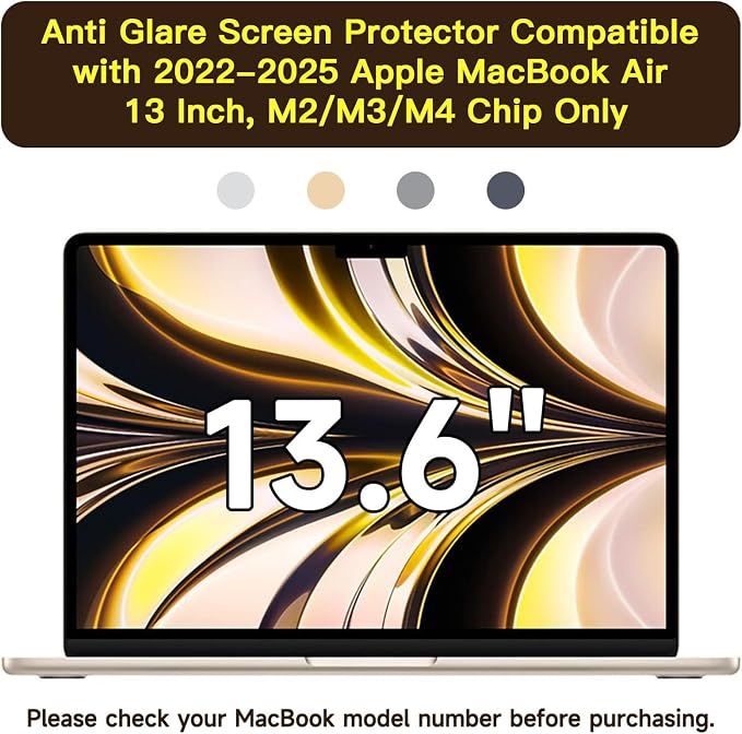 2 Pack Compatible with MacBook Air 13.6 inch Screen Protector, Matte Anti Glare - Image 7
