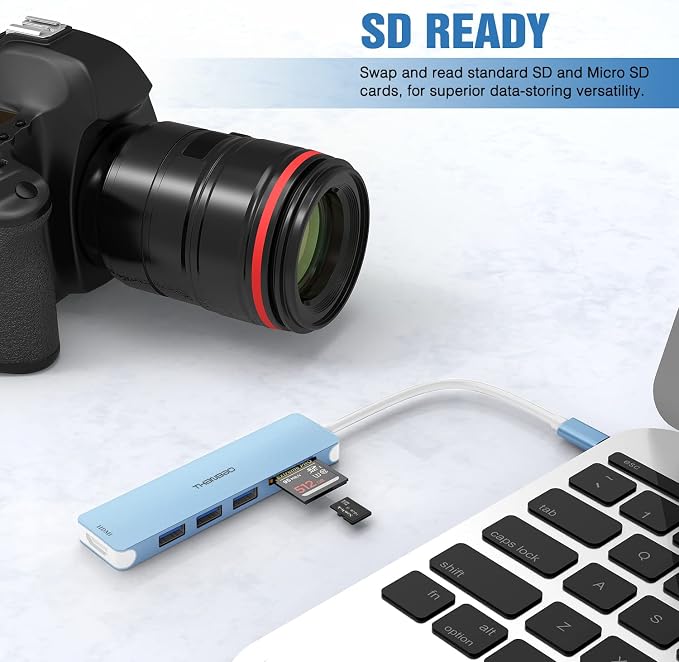 USB C Hub Multiport Adapter, 7 in 1 Portable Dongle - Image 7