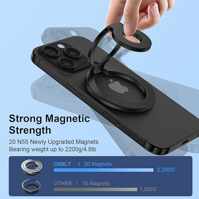 Magnetic Phone Ring Holder for MagSafe Gym Phone Grip Stand Finger Ring - Image 4