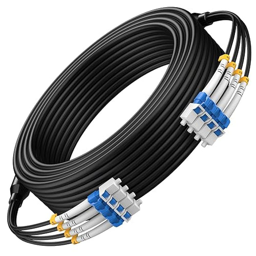 30M/98FT Outdoor Armored LC to LC Fiber Optic Cable, 4 Core OS2 Single Mode by Unknown
