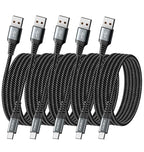 USB Type C Cable Fast Charging, 5 Pack Braided C Charger Cables Compatible by Dasku