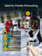Gimbal Stabilizer for iPhone w/RGB Magnetic Fill Light, Foldable Gimbal w/7.8' - Image 10