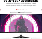 CRUA 34 Inch Curved Gaming Monitor, 21:9 WQHD 3440x1440 165Hz/144Hz 1500R - Image 3