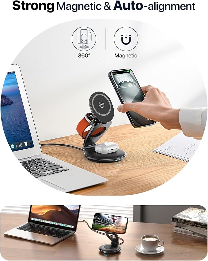 EXW Travel Charging Station for Magsafe Charger, Wireless Charging Station for - Image 5