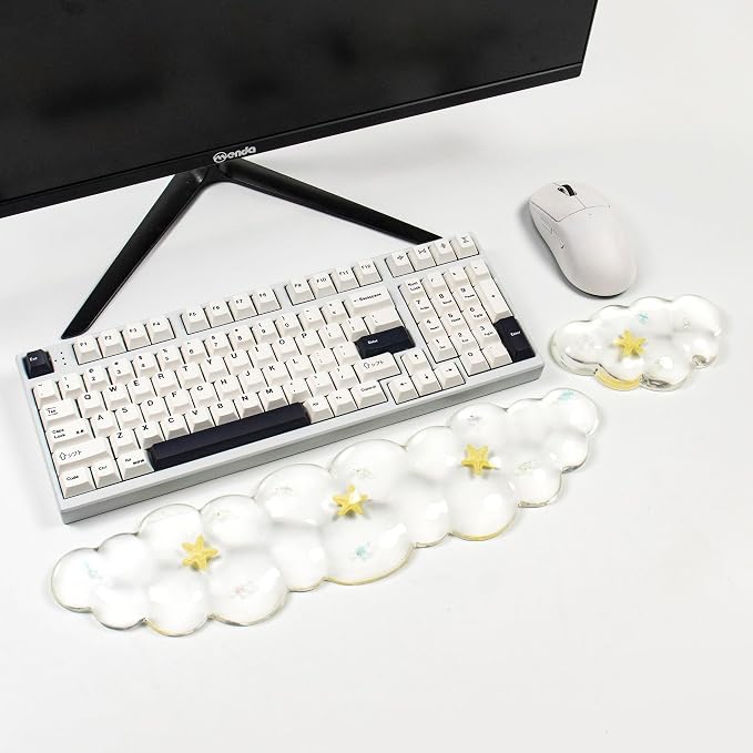 Gel Keyboard and Mouse Wrist Rest Set – Clear Cloud Wrist Rest - Image 7
