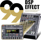 Professional Audio Mixer 4 Channel Sound Board Console System 99 DSP DJ Mixer - Image 3