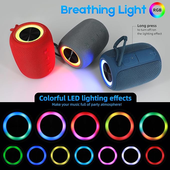 Portable Bluetooth Speaker, BT5.3 Wireless Speaker 20W Bass Diaphragms - Image 3