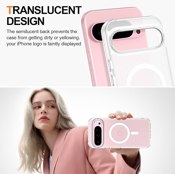 Magnetic for Google Pixel 9 Pro XL Case, Shockproof Slim Translucent Matte - Image 4