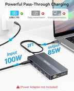 USB C Docking Station, 14 in 1 USB C Hub Multiport Adapter, Triple Display 3 - Image 6