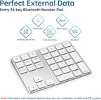 Bluetooth Number Pad, Rechargeable Wireless Numeric Keypad Slim 34-Keys - Image 6