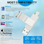 iDiskk 256GB iPhone Photo Storage Stick MFi Certified Flash Drive Photo Stick - Image 5