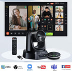 Wireless Conference Room Webcam, Church Live Streaming 20X USB 1080P 60fps PTZ - Image 2