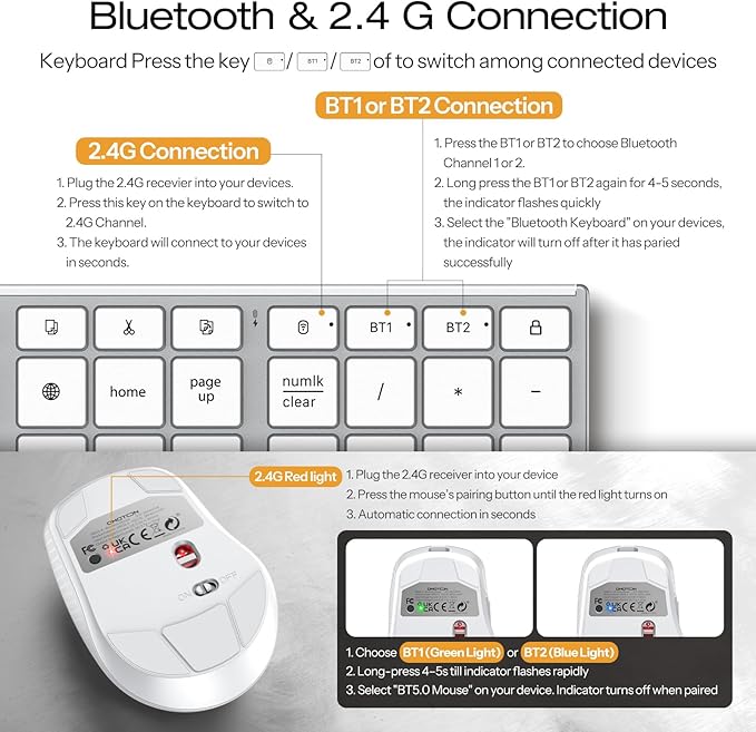 Full-Size Metal Wireless Keyboard and Mouse - Image 5
