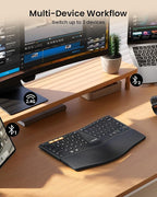 ProtoArc Bluetooth Ergonomic Keyboard, EK04 Mini Compact Wireless Ergo Keyboard - Image 5