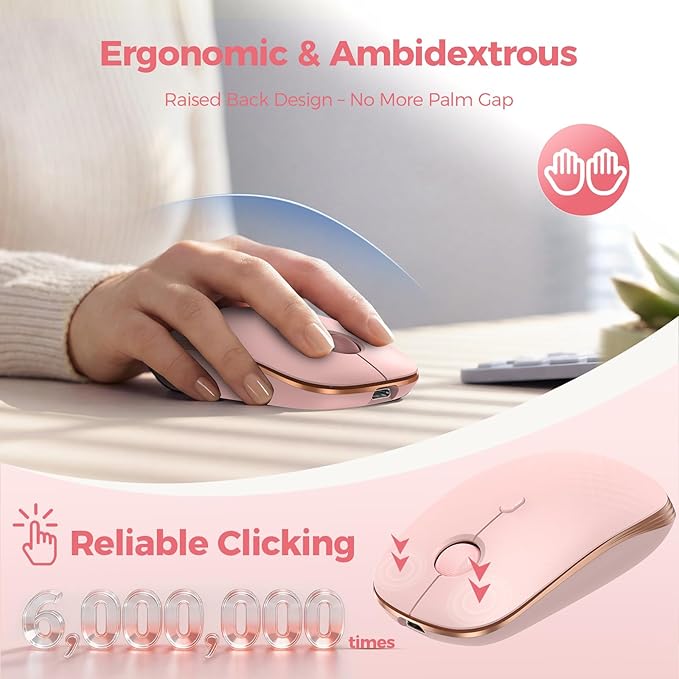 TECKNET Wireless Mouse, Rechargeable Slim Portable Silent Computer Mouse - Image 5