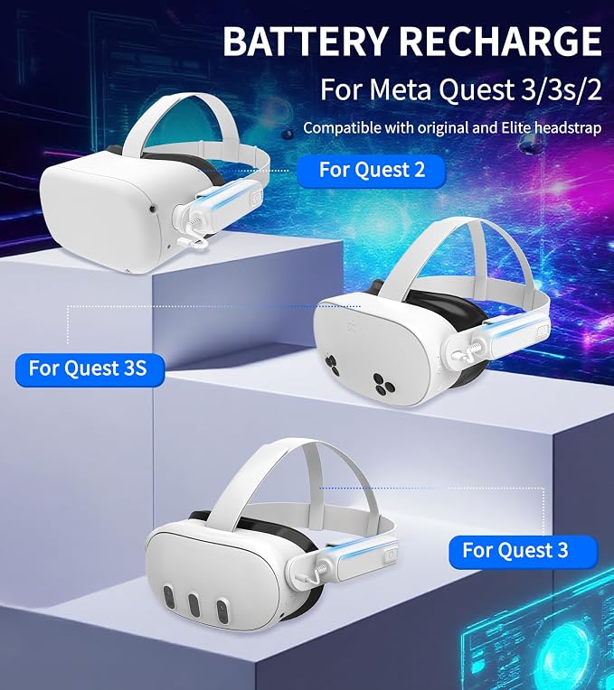 Battery Pack for Meta/Oculus Quest 3S/3/2, 5000mAh Battery VR Charger, Extend - Image 5