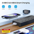 TROND Power Strip Surge Protector, Flat Plug 15ft Long Extension Cord, 10 - Image 3