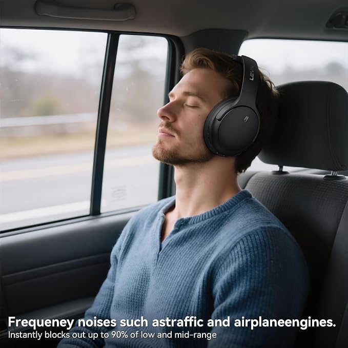 LEVN Hybrid Active Noise Cancelling Headphones, Wireless Headphones Bluetooth - Image 7