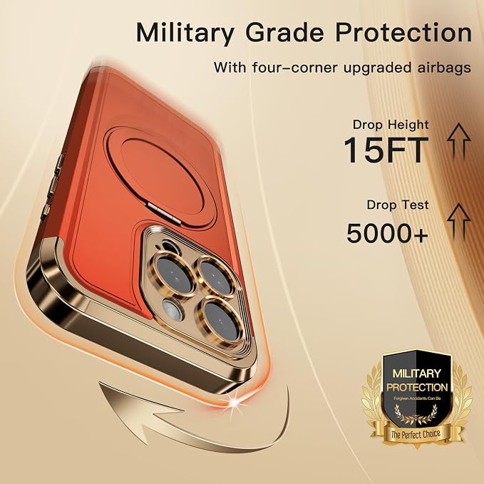 COOLQO for iPhone 15 Pro Max Case 6.7'' Upgraded 360° Spin Magnetic Stand - Image 5