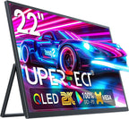UPERFECT 22" QLED 2K Portable Monitor w/VESA & 180° Adjustable Stand, 2560×1440 by UPERFECT