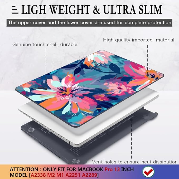 CISSOOK Compatible with MacBook Pro 13 inch Case 2025-2016 Release M2 M1 Chip - Image 4