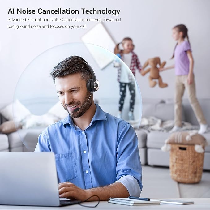 LEVN Bluetooth 5.0 Headset, Wireless Headset - Image 2