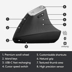 Logitech MX Vertical Wireless Mouse – Ergonomic Design Reduces Muscle Strain - Image 6