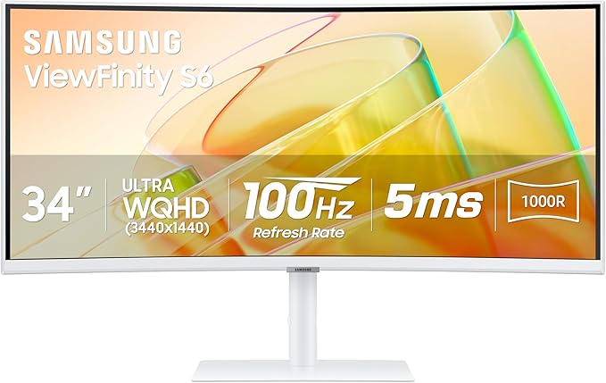 Samsung 34” ViewFinity Series Ultra-WQHD 1000R Curved Computer Monitor by Samsung%C2%AE