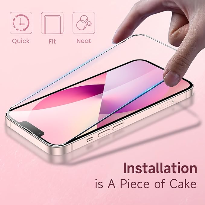 Fotbor for iPhone 16e/13/13 Pro/14 Screen Protector Glass, 9H Tempered Glass - Image 2