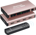 HDMI Switch 5 in 1 Out 4K@60Hz, GANA HDMI Splitter Switcher by GANA