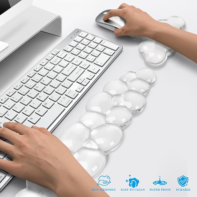 Gel Cloud Keyboard and Mouse Wrist Rest, Cute Wrist Support and Arm Support - Image 6
