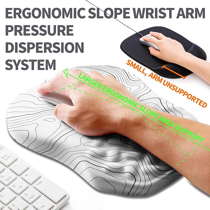 Ergonomic Slope Mouse Pad Wrist Support, Wrist Rest Mousepad - Image 2
