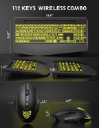 Wireless Keyboard and Mouse Backlits, Wrist Rest, LED Mouse, Rechargeable - Image 8
