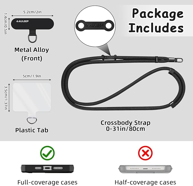 AULEEP Universal Phone Lanyard Corssbody, Anti-theft Phone Strap - Image 6