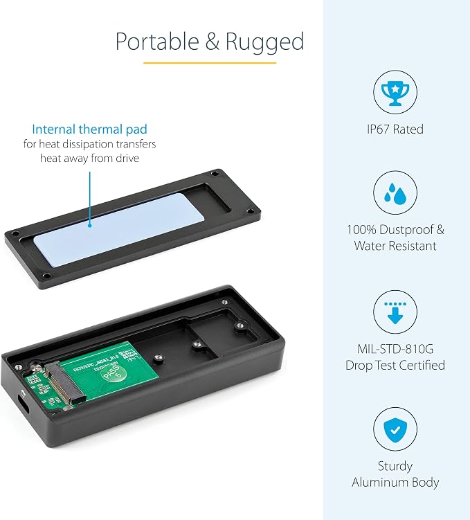 StarTech.com USB-C 10Gbps M.2 NVMe PCIe SSD Enclosure - Image 4
