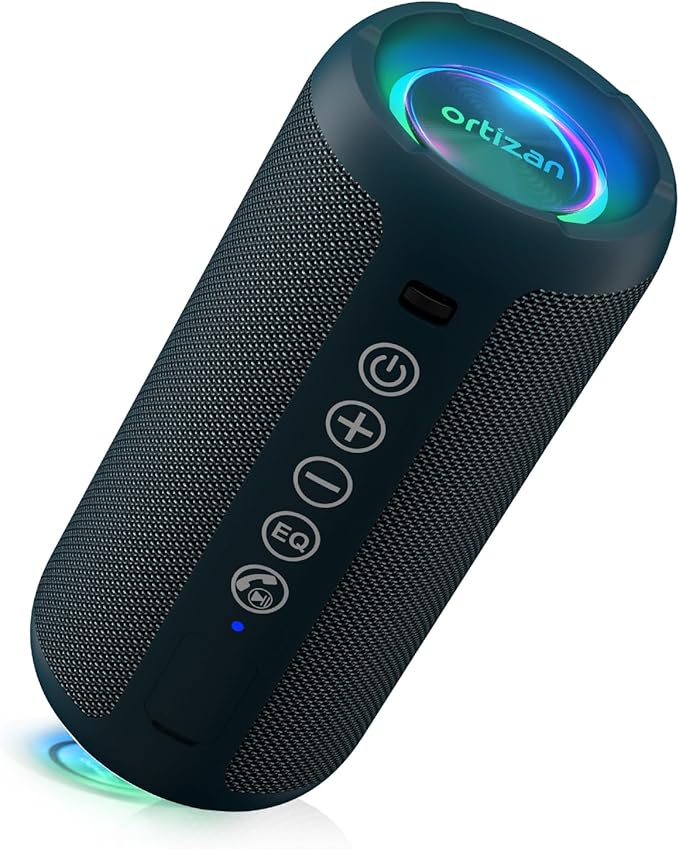 Ortizan Portable Bluetooth Speaker: IPX7 Waterproof, 24W Loud Sound, Deep Bass by Ortizan