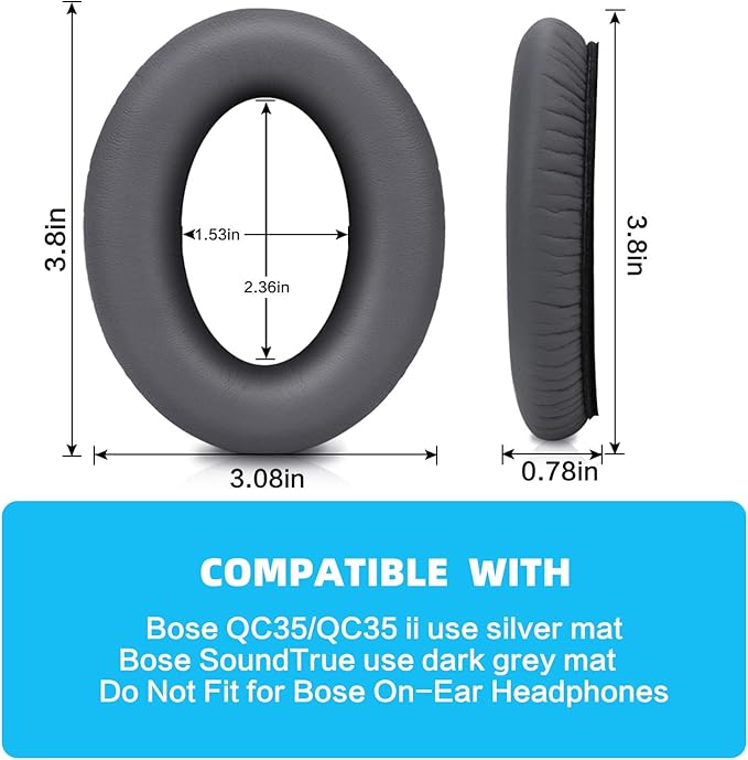 Replacement Ear Pads for Bose SoundTrue Headphones Around-Ear Style, Memory - Image 3