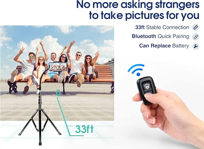 Elitehood 6.7 Feet Tall Phone Tripod, Heavy Duty Metal iPhone Tripod Stand - Image 7