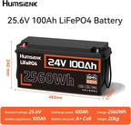 24V Lithium Battery 100Ah LiFePO4 Batterys 2 PCS, Built-in 100A BMS - Image 4