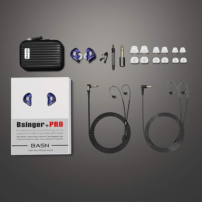 BASN Bsinger PRO in-Ear Monitors Hybrid Dynamic Dual Drivers Two Detachable - Image 6