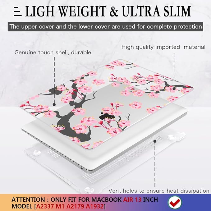 CISSOOK Hard Shell Case for MacBook Air 13 Inch A2337 M1 A1932 A2179 2021 2020 - Image 4